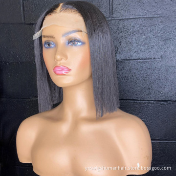 Cheap Short Bob Wig Natural Human Hair Hd Full Lace Front Wig Vendor Raw Peruvian 100% Virgin Human Hair Bob Wig For Black Women
